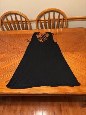 Black Strappy Back Swim Coverup